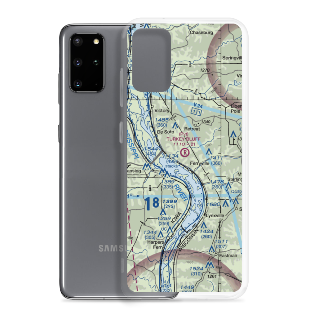 Turkey Bluff Airport (7WI0) VFR Sectional Samsung Case Samsung Galaxy S20 Plus model shown