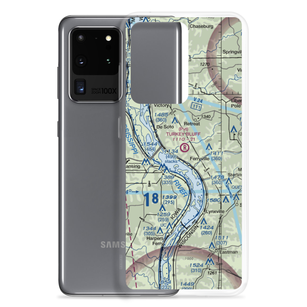 Turkey Bluff Airport (7WI0) VFR Sectional Samsung Case Samsung Galaxy S20 Ultra model shown