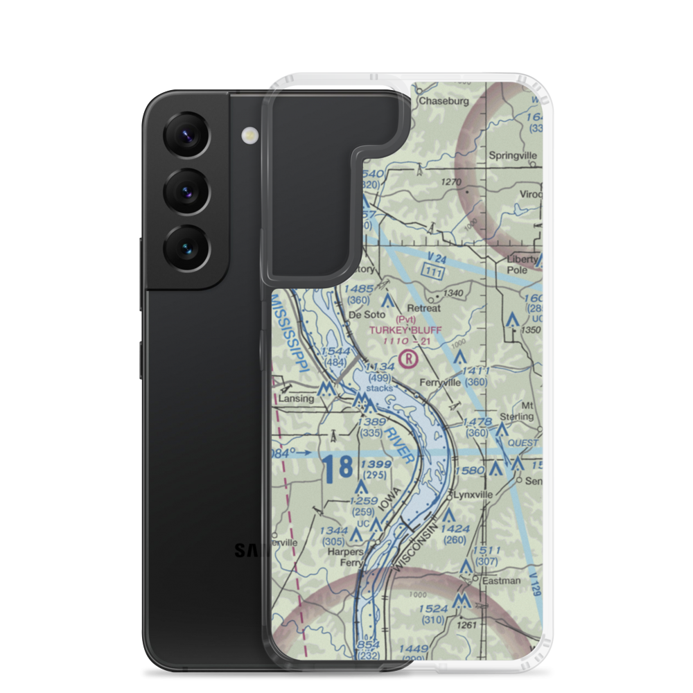 Turkey Bluff Airport (7WI0) VFR Sectional Samsung Case Samsung Galaxy S22 model shown