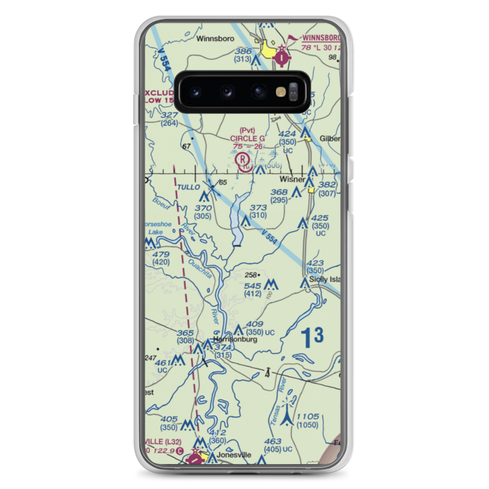 Turkey Creek Lake Airport (9LA1) VFR Sectional Samsung Case Samsung Galaxy S10+ model shown