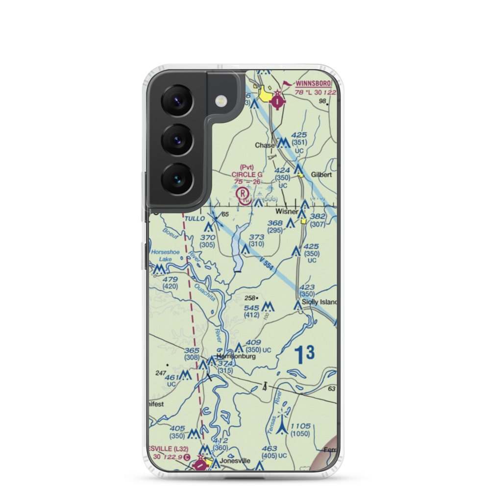 Turkey Creek Lake Airport (9LA1) VFR Sectional Samsung Case Samsung Galaxy S22 model shown