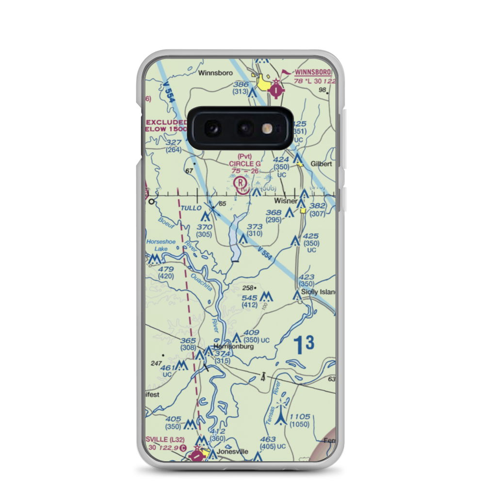 Turkey Creek Lake Airport (9LA1) VFR Sectional Samsung Case Samsung Galaxy S10e model shown