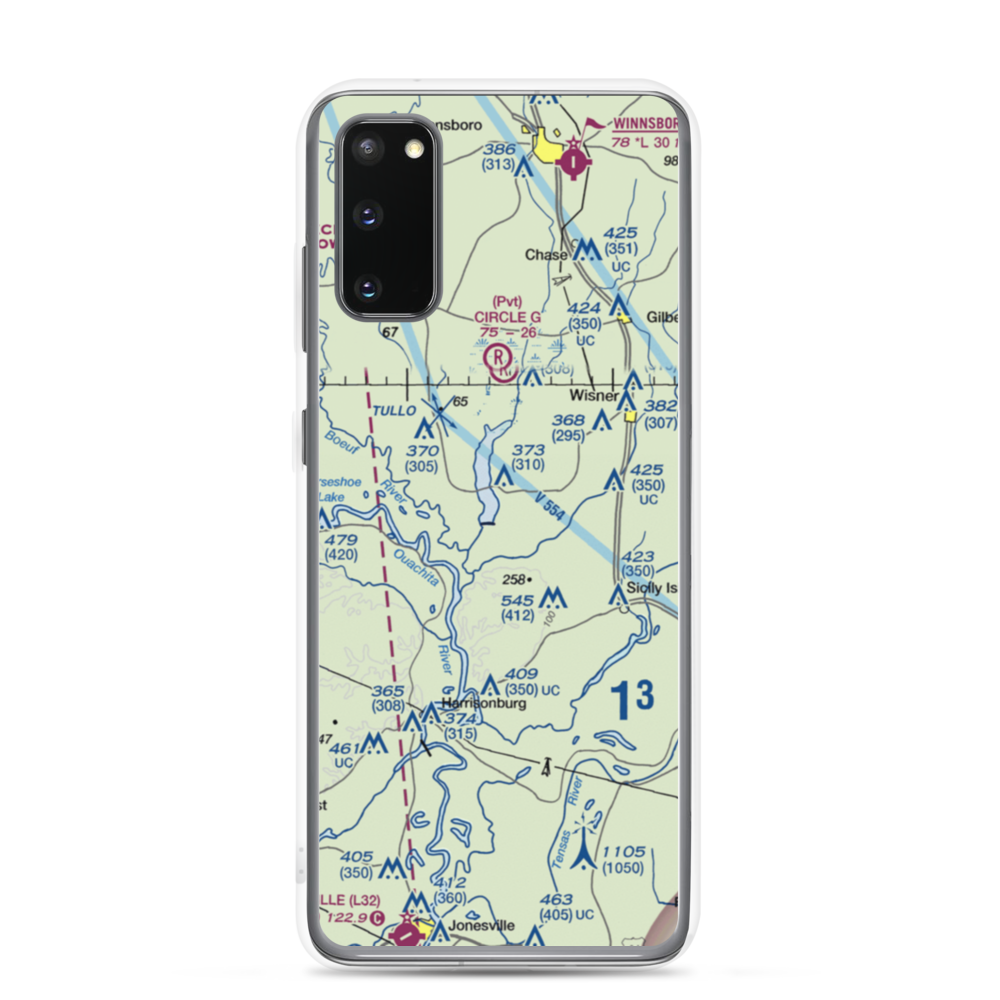 Turkey Creek Lake Airport (9LA1) VFR Sectional Samsung Case Samsung Galaxy S20 model shown