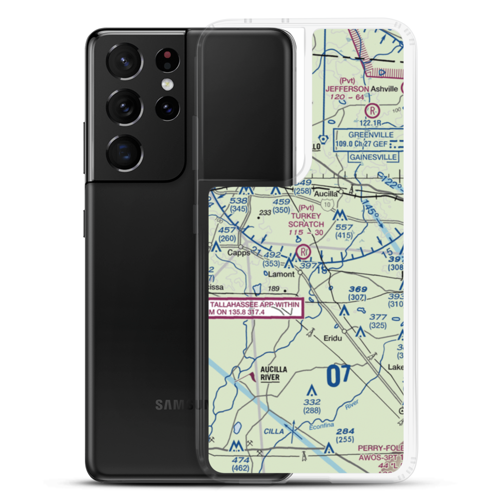 Turkey Scratch Plantation Airport (4FL0) VFR Sectional Samsung Case Samsung Galaxy S21 Ultra model shown