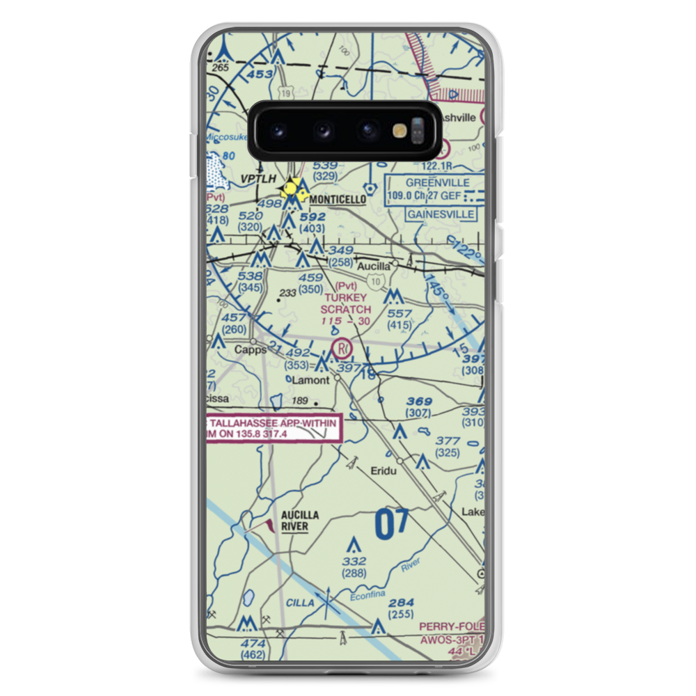 Turkey Scratch Plantation Airport (4FL0) VFR Sectional Samsung Case Samsung Galaxy S10+ model shown