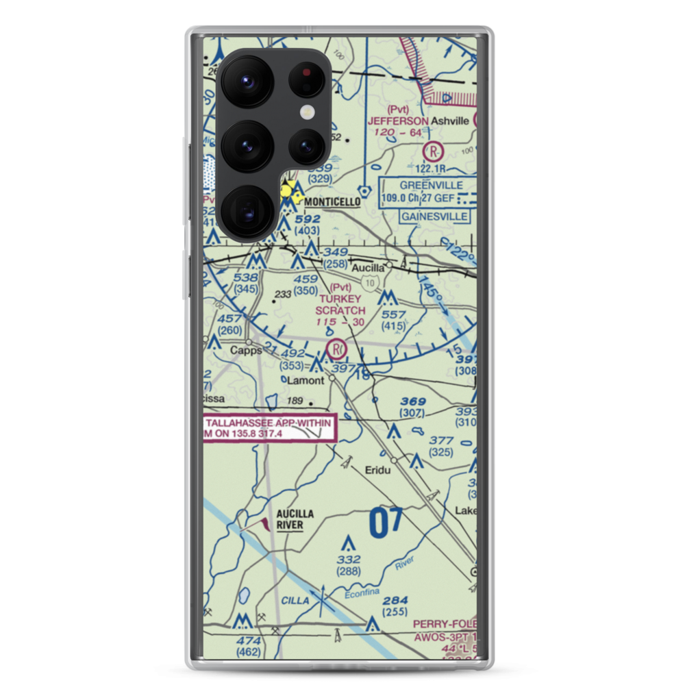 Turkey Scratch Plantation Airport (4FL0) VFR Sectional Samsung Case Samsung Galaxy S22 Ultra model shown