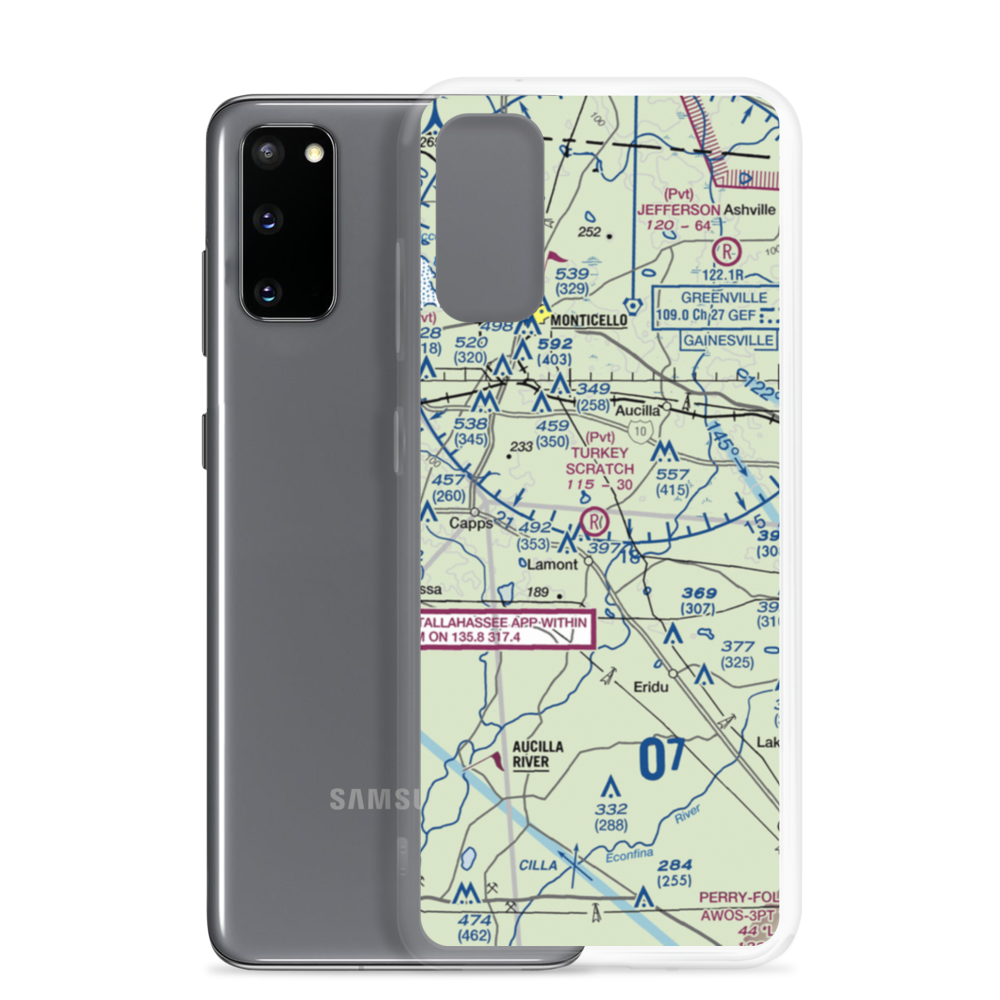 Turkey Scratch Plantation Airport (4FL0) VFR Sectional Samsung Case Samsung Galaxy S20 model shown