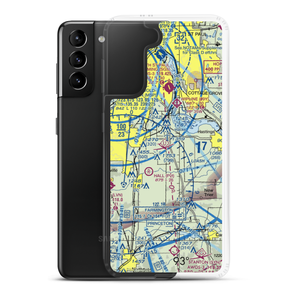Turkey Track Airport (MY52) VFR Sectional Samsung Case Samsung Galaxy S21 Plus model shown