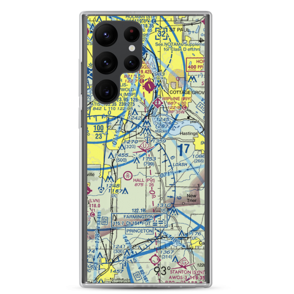 Turkey Track Airport (MY52) VFR Sectional Samsung Case Samsung Galaxy S22 Ultra model shown