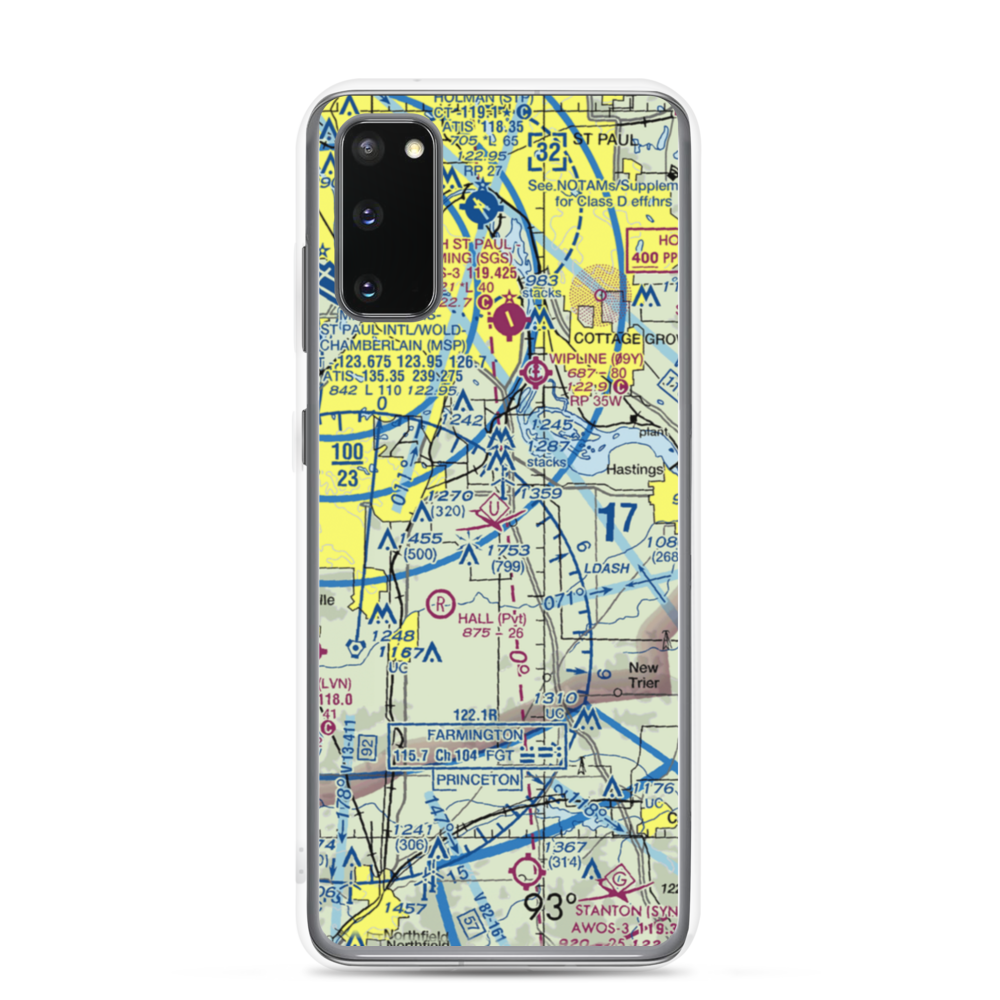 Turkey Track Airport (MY52) VFR Sectional Samsung Case Samsung Galaxy S20 model shown