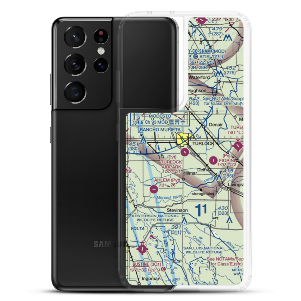 Turlock Airpark (9CL0) VFR Sectional Samsung Case Samsung Galaxy S21 Ultra model shown