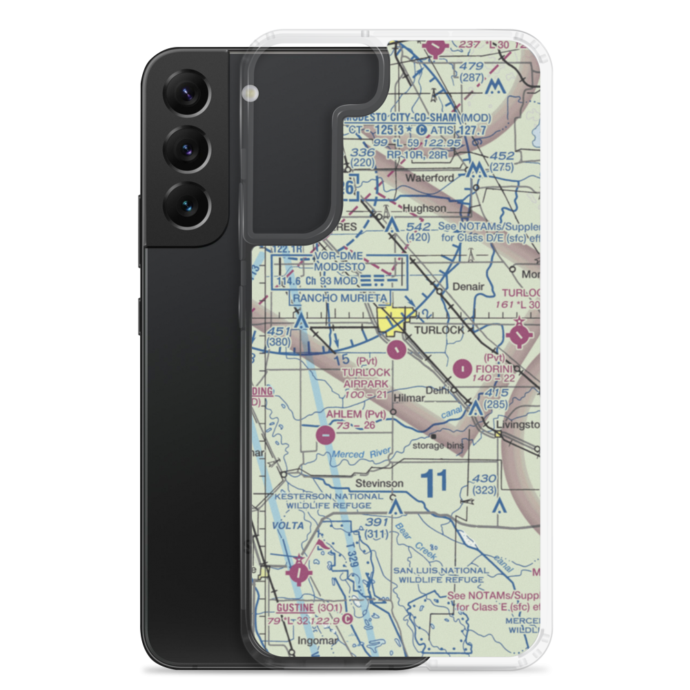 Turlock Airpark (9CL0) VFR Sectional Samsung Case Samsung Galaxy S22 Plus model shown