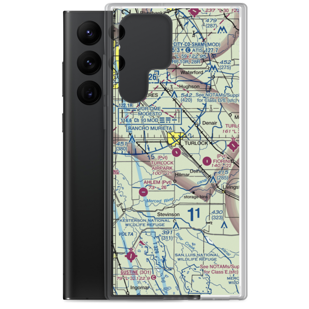 Turlock Airpark (9CL0) VFR Sectional Samsung Case Samsung Galaxy S22 Ultra model shown