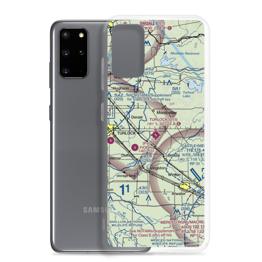 Turlock Municipal Airport (O15) VFR Sectional Samsung Case Samsung Galaxy S20 Plus model shown