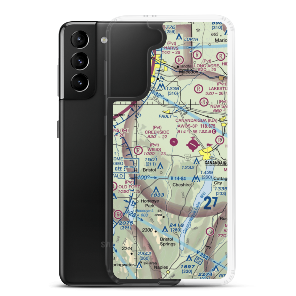 Turnbull Airport (48NY) VFR Sectional Samsung Case Samsung Galaxy S21 Plus model shown