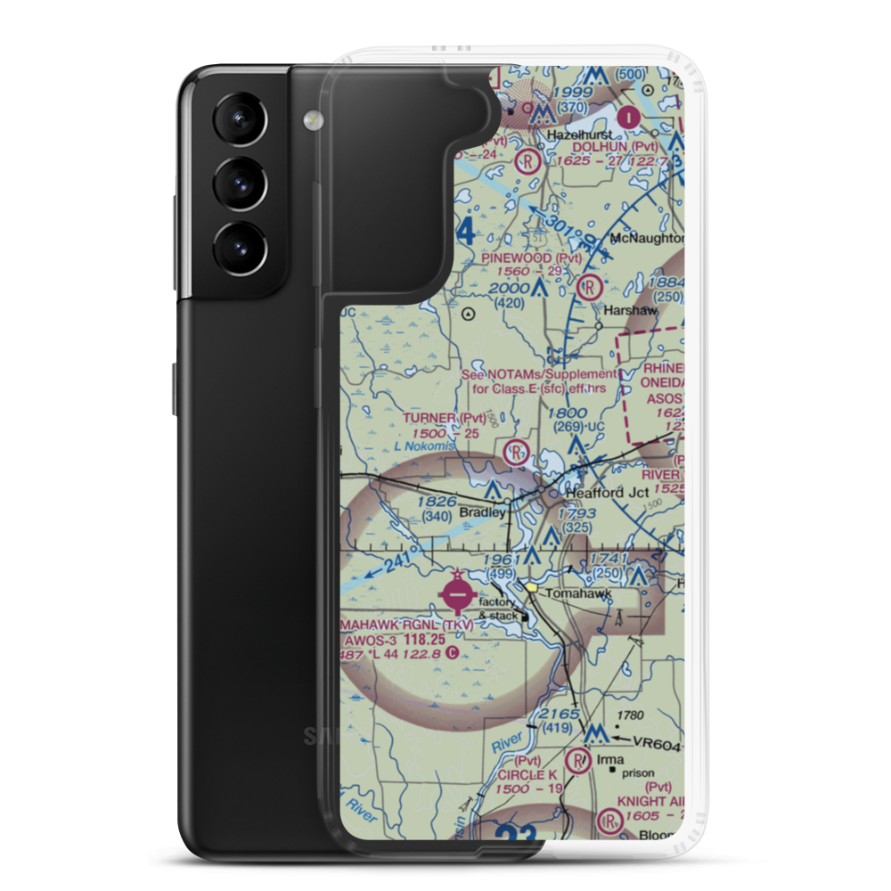 Turner Airport (4WI4) VFR Sectional Samsung Case Samsung Galaxy S21 Plus model shown