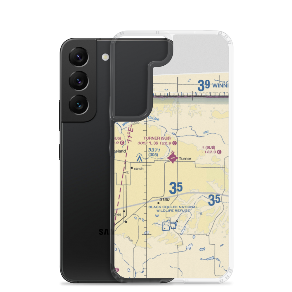 Turner Airport (9U0) VFR Sectional Samsung Case Samsung Galaxy S22 model shown