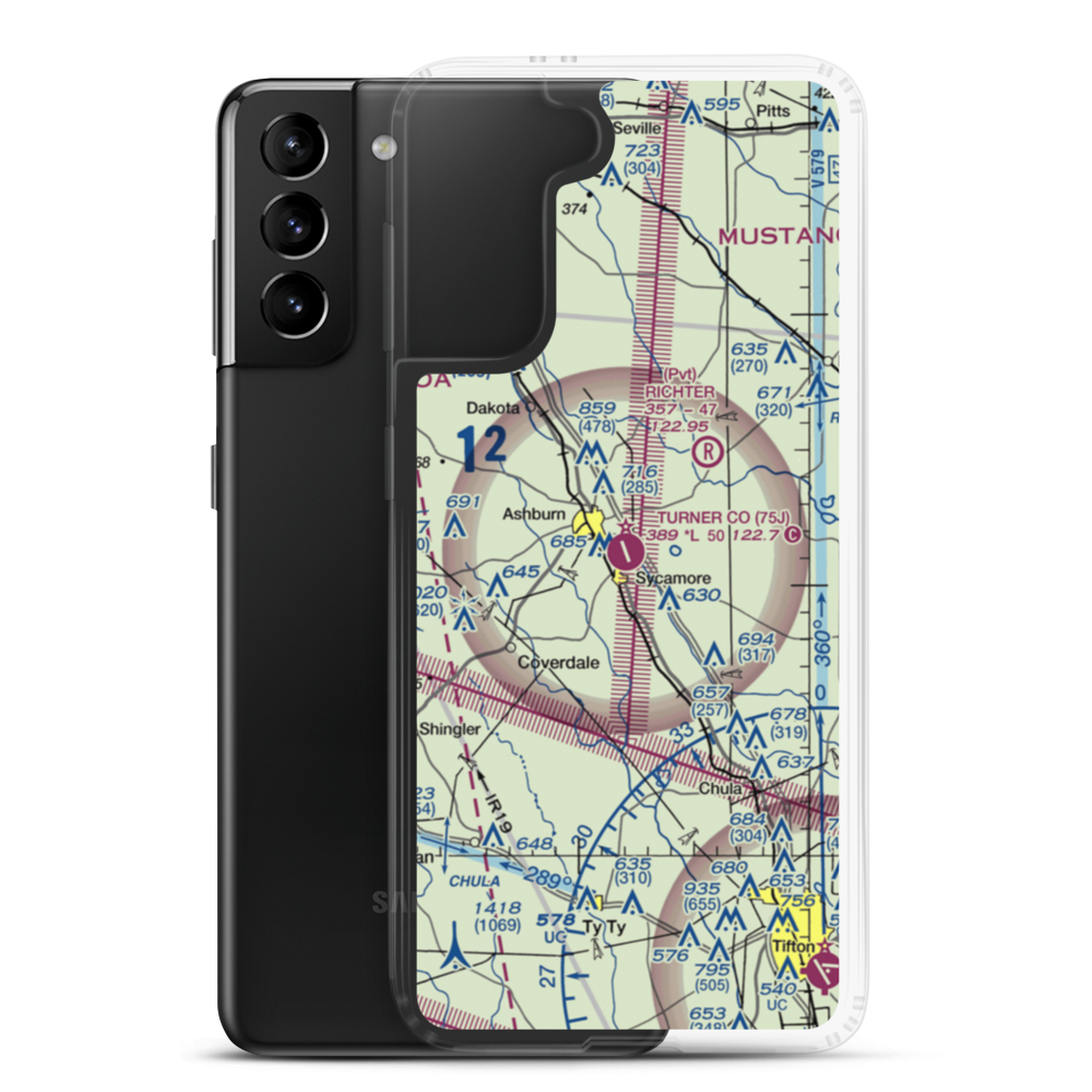 Turner County Airport (75J) VFR Sectional Samsung Case Samsung Galaxy S21 Plus model shown