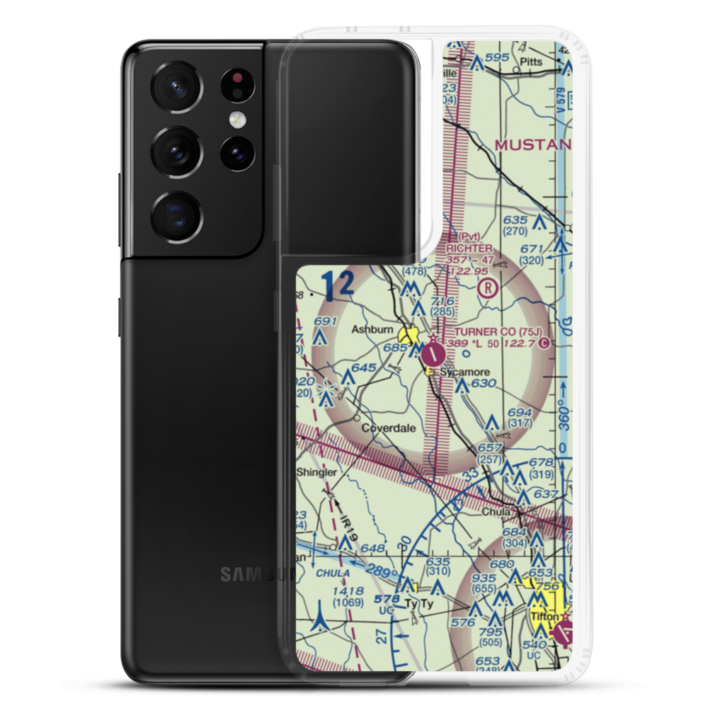 Turner County Airport (75J) VFR Sectional Samsung Case Samsung Galaxy S21 Ultra model shown
