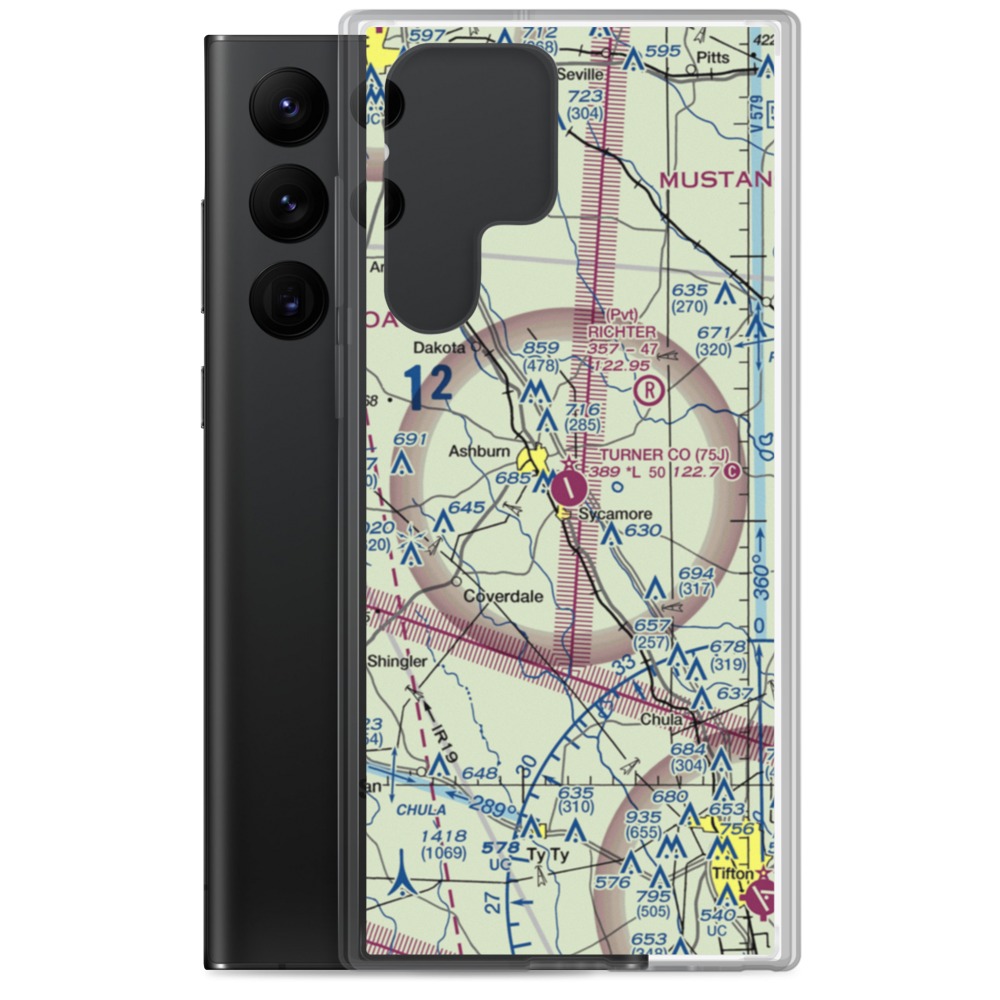 Turner County Airport (75J) VFR Sectional Samsung Case Samsung Galaxy S22 Ultra model shown