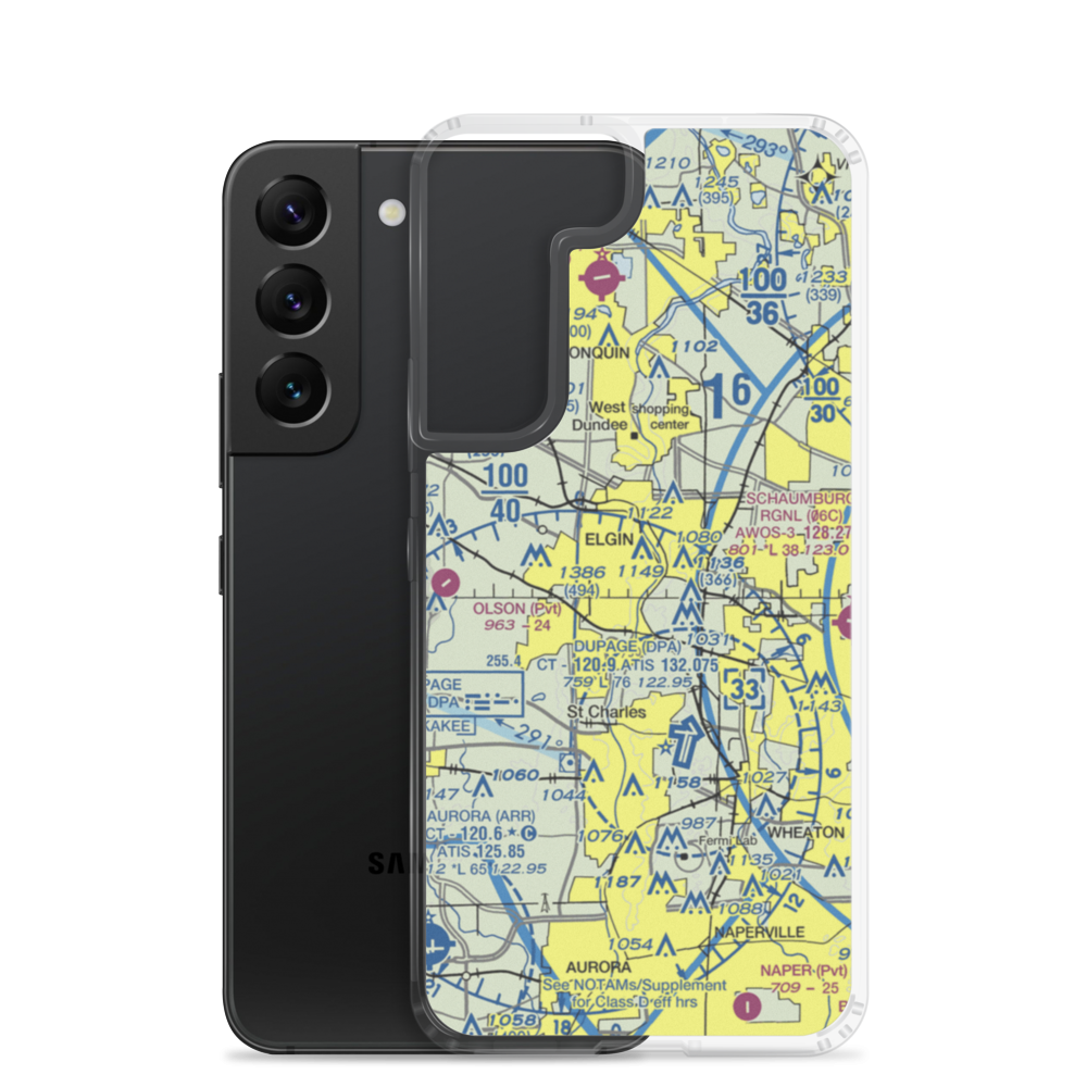 Turner Seaplane Base (IS23) VFR Sectional Samsung Case Samsung Galaxy S22 model shown