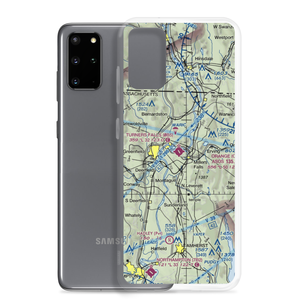 Turners Falls Airport (0B5) VFR Sectional Samsung Case Samsung Galaxy S20 Plus model shown