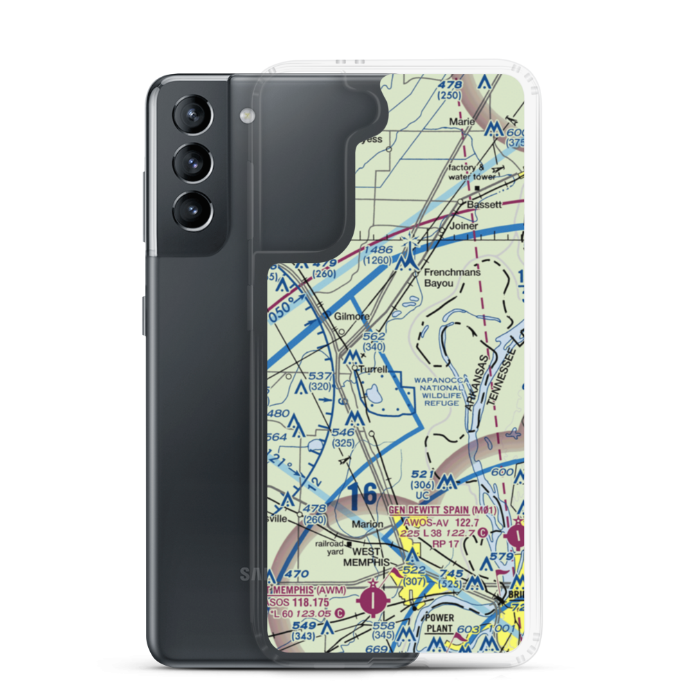 Turrell Flying Service Airport (5AR2) VFR Sectional Samsung Case Samsung Galaxy S21 model shown