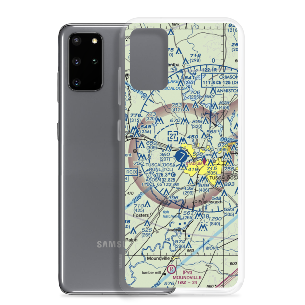 Tuscaloosa Regional Airport (TCL) VFR Sectional Samsung Case Samsung Galaxy S20 Plus model shown