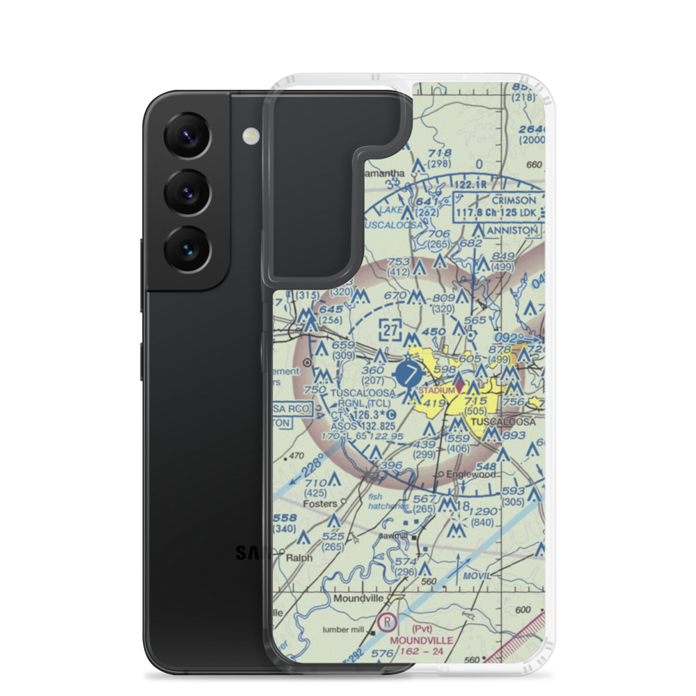 Tuscaloosa Regional Airport (TCL) VFR Sectional Samsung Case Samsung Galaxy S22 model shown