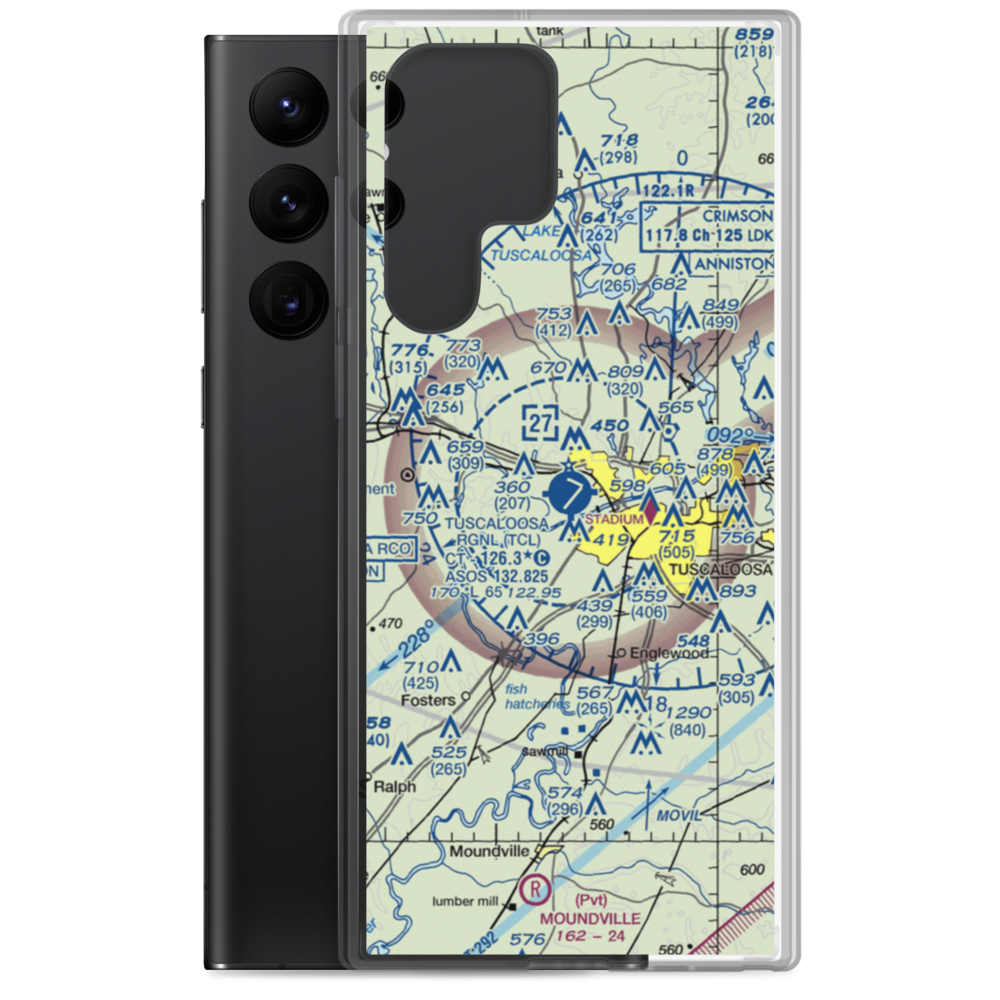 Tuscaloosa Regional Airport (TCL) VFR Sectional Samsung Case Samsung Galaxy S22 Ultra model shown