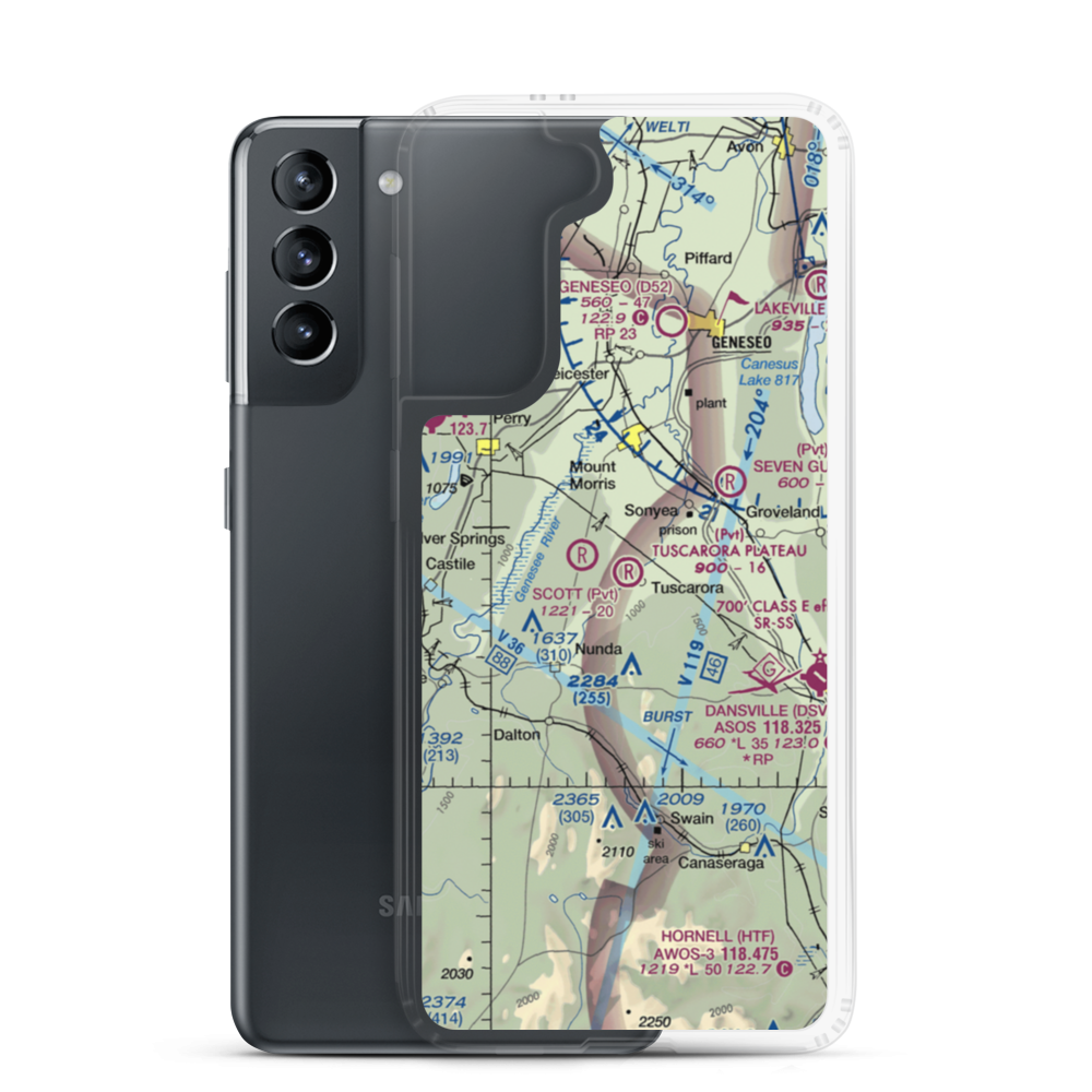 Tuscarora Plateau Airport (3NK6) VFR Sectional Samsung Case Samsung Galaxy S21 model shown