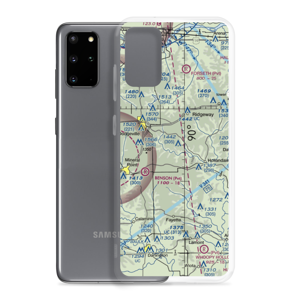 Tuschen Airport (89WI) VFR Sectional Samsung Case Samsung Galaxy S20 Plus model shown