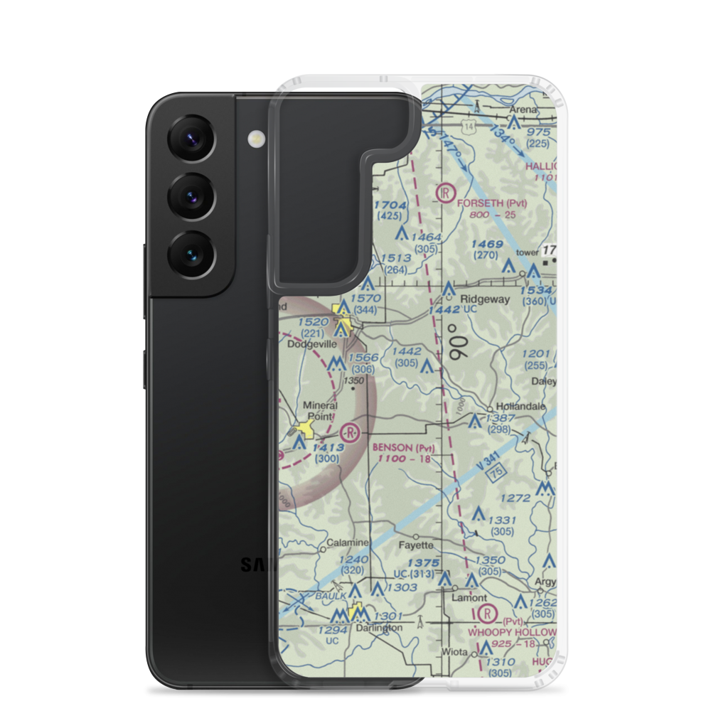 Tuschen Airport (89WI) VFR Sectional Samsung Case Samsung Galaxy S22 model shown