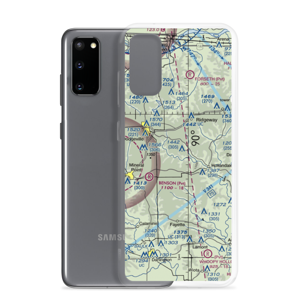 Tuschen Airport (89WI) VFR Sectional Samsung Case Samsung Galaxy S20 model shown