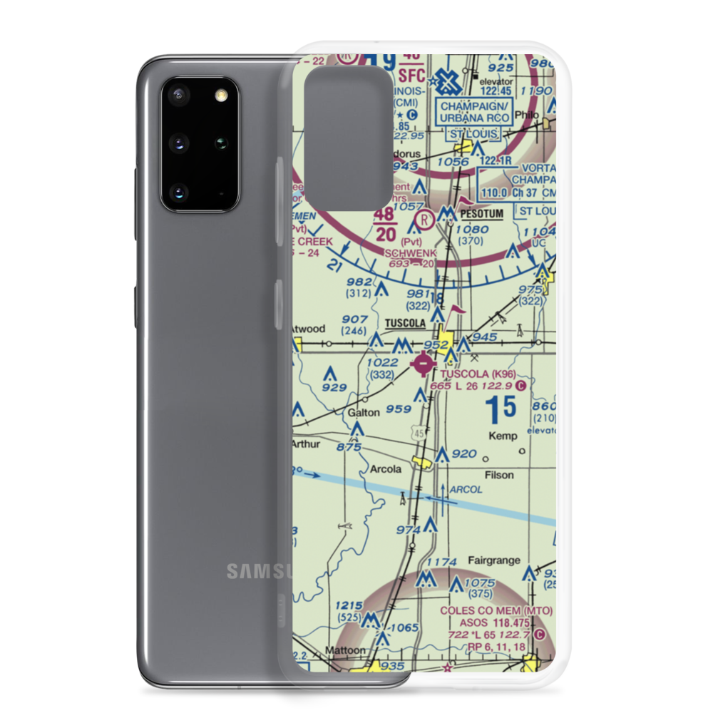 Tuscola Airport (K96) VFR Sectional Samsung Case Samsung Galaxy S20 Plus model shown