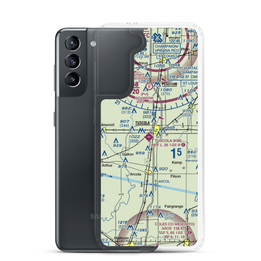 Tuscola Airport (K96) VFR Sectional Samsung Case Samsung Galaxy S21 model shown