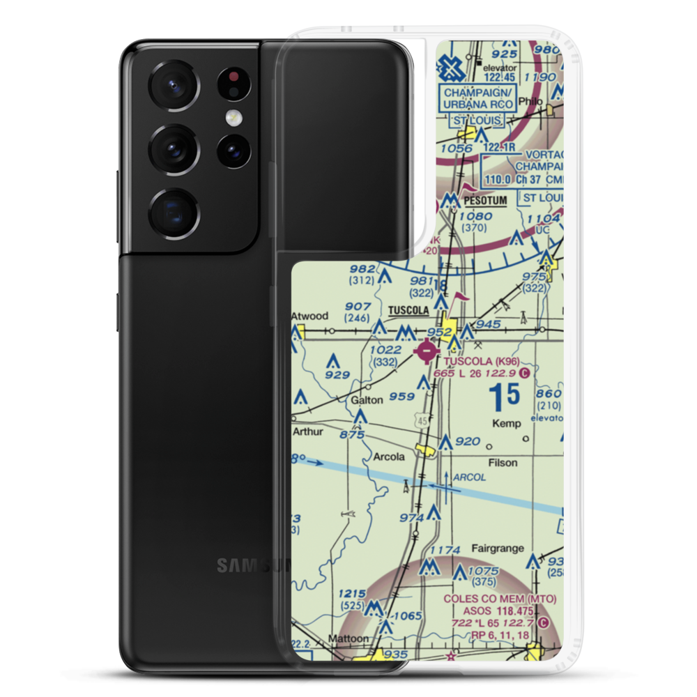 Tuscola Airport (K96) VFR Sectional Samsung Case Samsung Galaxy S21 Ultra model shown