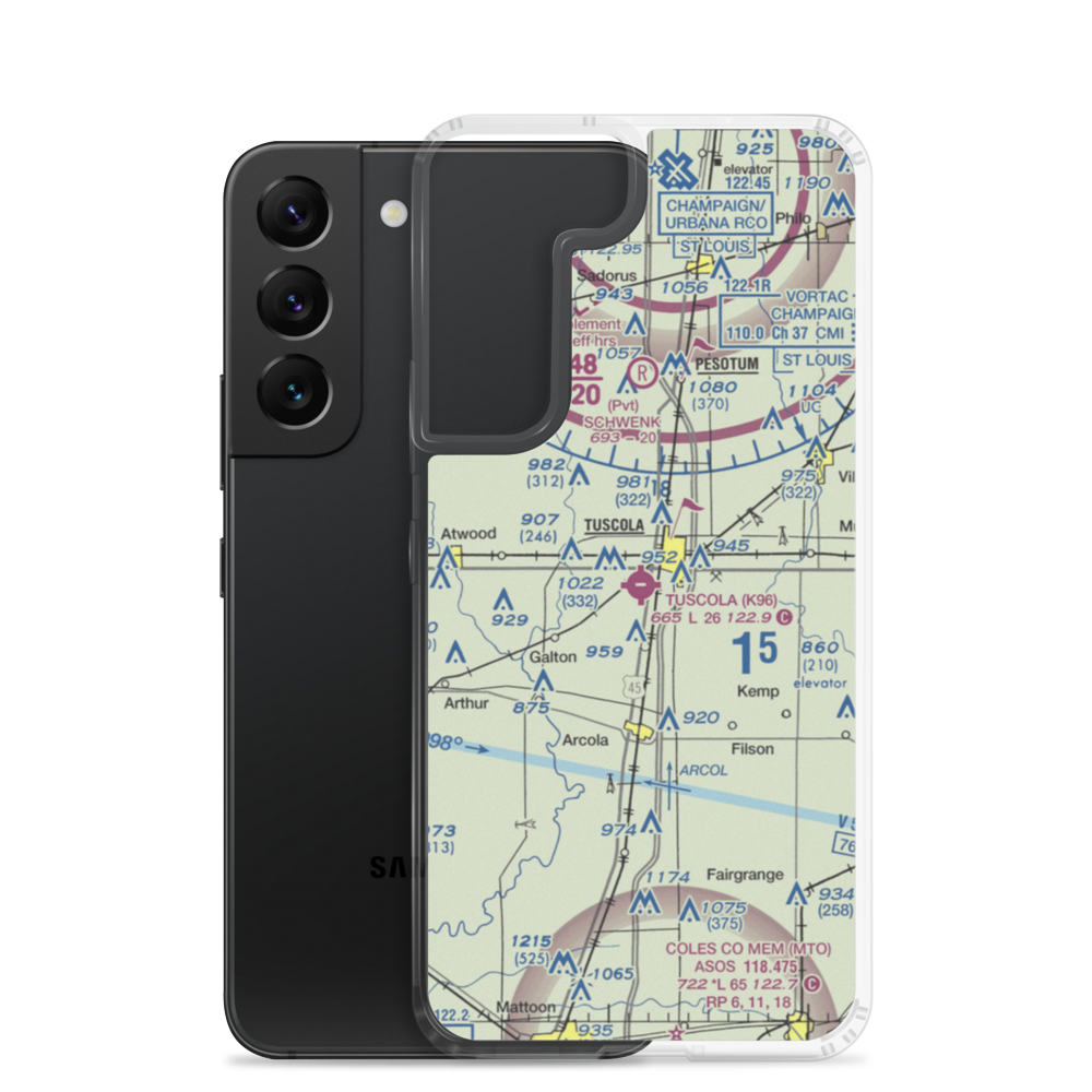 Tuscola Airport (K96) VFR Sectional Samsung Case Samsung Galaxy S22 model shown