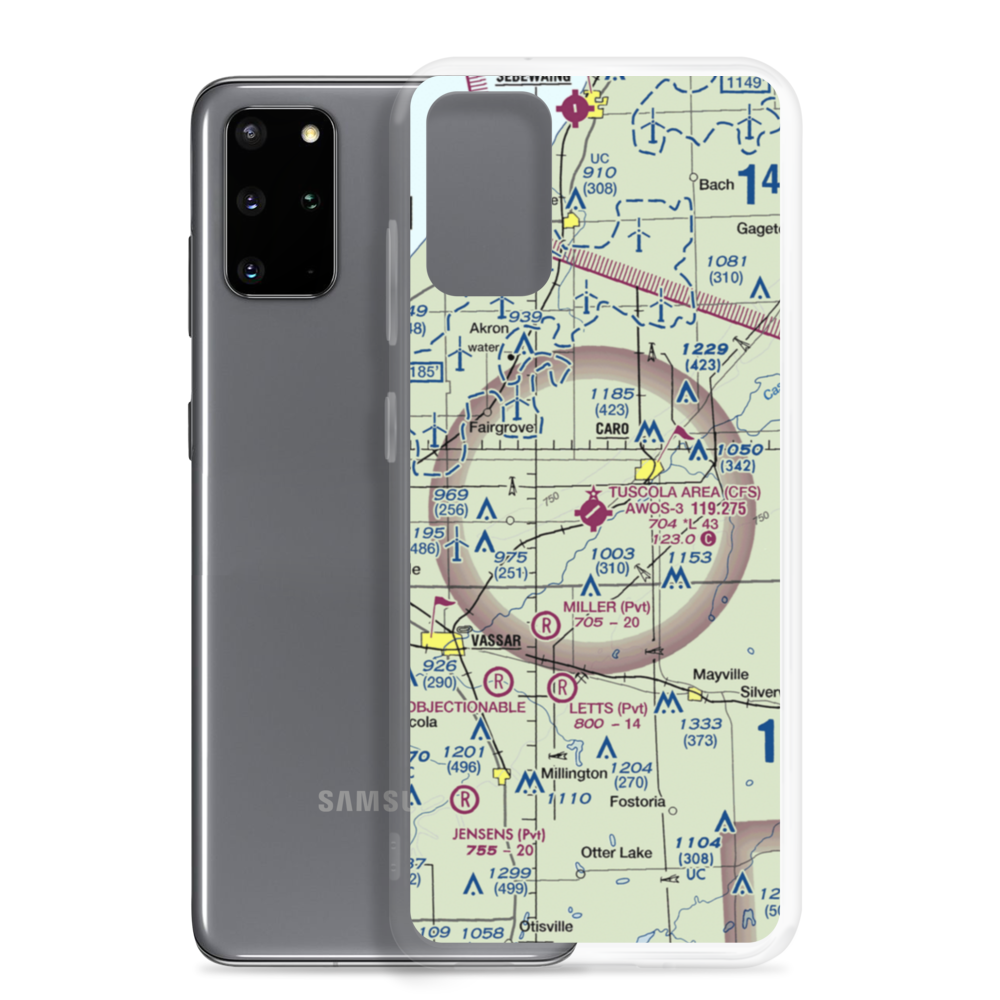 Tuscola Area Airport (CFS) VFR Sectional Samsung Case Samsung Galaxy S20 Plus model shown