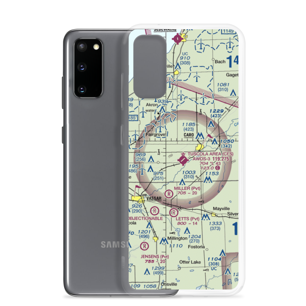 Tuscola Area Airport (CFS) VFR Sectional Samsung Case Samsung Galaxy S20 model shown