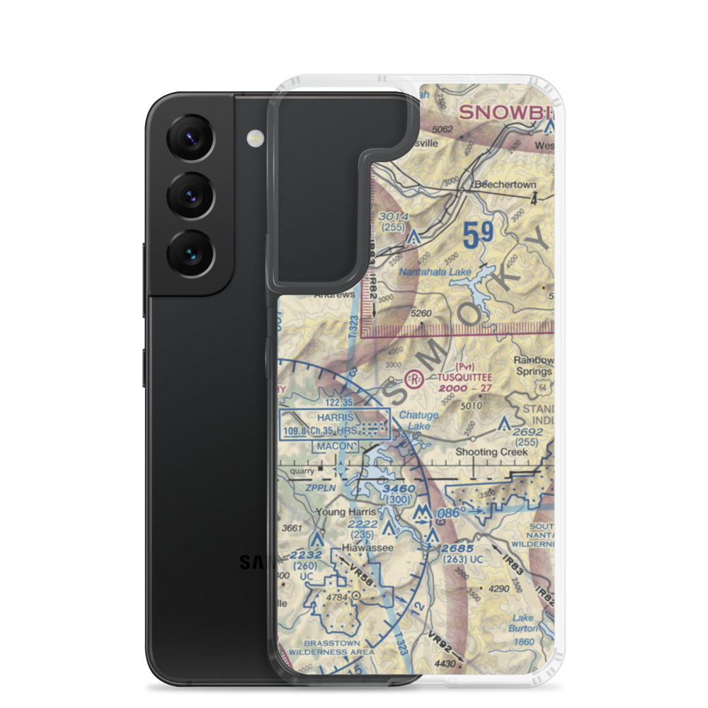 Tusquittee Landing Airport (NC08) VFR Sectional Samsung Case Samsung Galaxy S22 model shown
