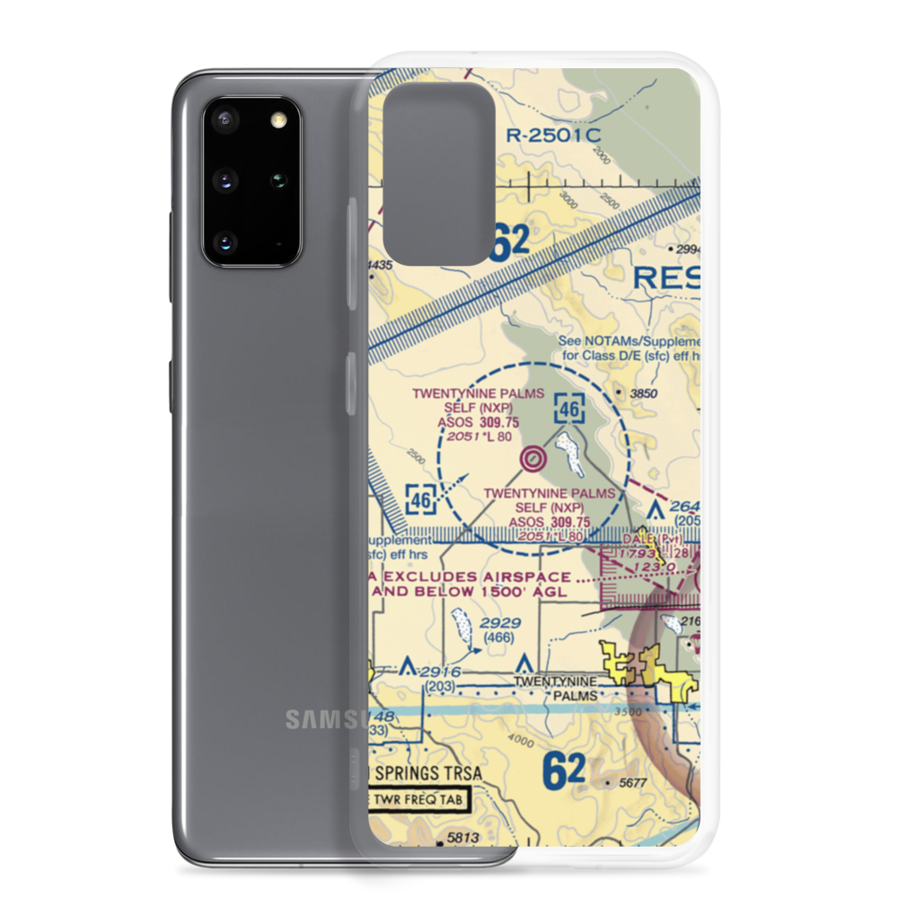 Twentynine Palms (Self) Airport (NXP) VFR Sectional Samsung Case Samsung Galaxy S20 Plus model shown