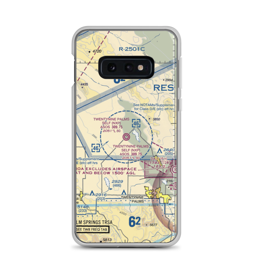Twentynine Palms (Self) Airport (NXP) VFR Sectional Samsung Case Samsung Galaxy S10e model shown