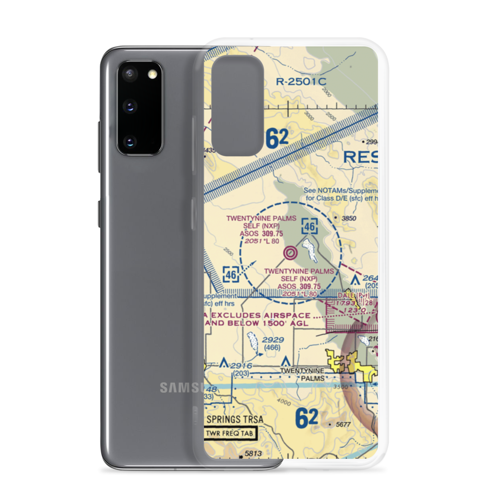 Twentynine Palms (Self) Airport (NXP) VFR Sectional Samsung Case Samsung Galaxy S20 model shown