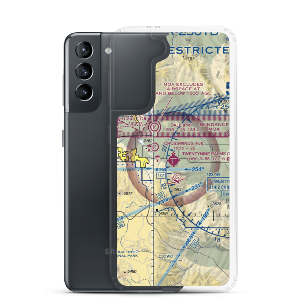 Twentynine Palms Airport (TNP) VFR Sectional Samsung Case Samsung Galaxy S21 model shown