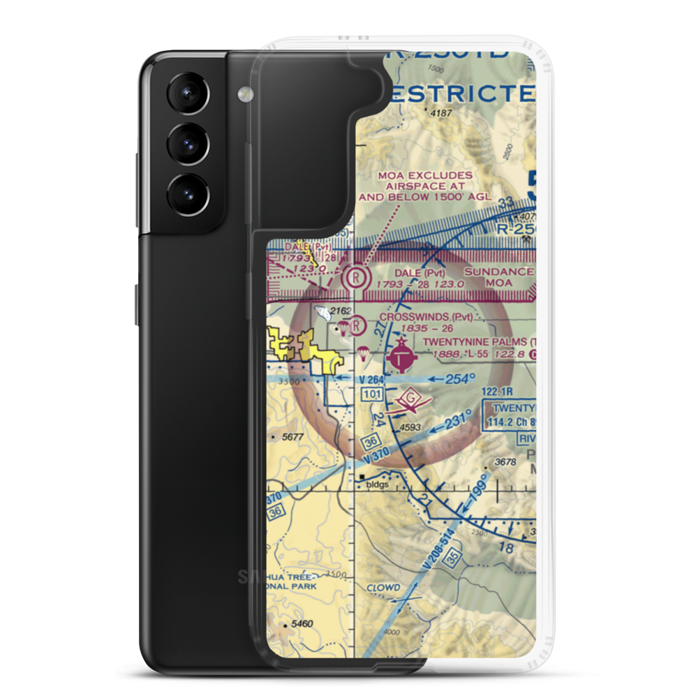 Twentynine Palms Airport (TNP) VFR Sectional Samsung Case Samsung Galaxy S21 Plus model shown