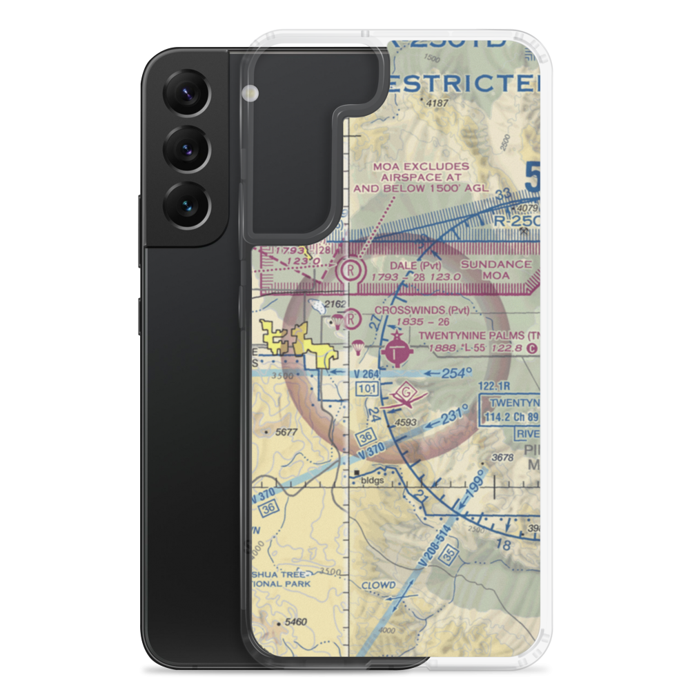 Twentynine Palms Airport (TNP) VFR Sectional Samsung Case Samsung Galaxy S22 Plus model shown