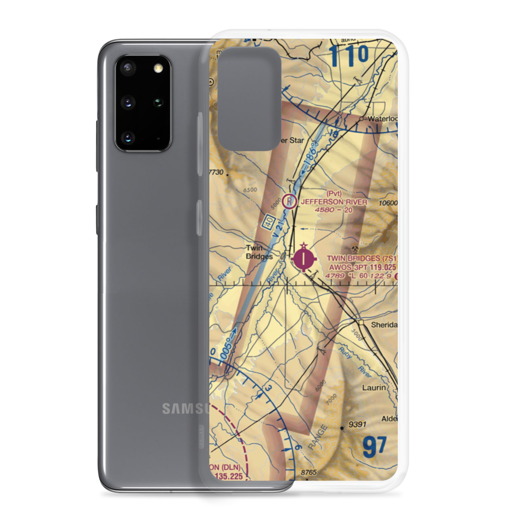 Twin Bridges Airport (7S1) VFR Sectional Samsung Case Samsung Galaxy S20 Plus model shown