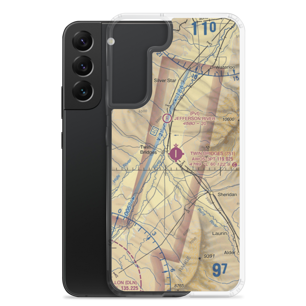 Twin Bridges Airport (7S1) VFR Sectional Samsung Case Samsung Galaxy S22 Plus model shown