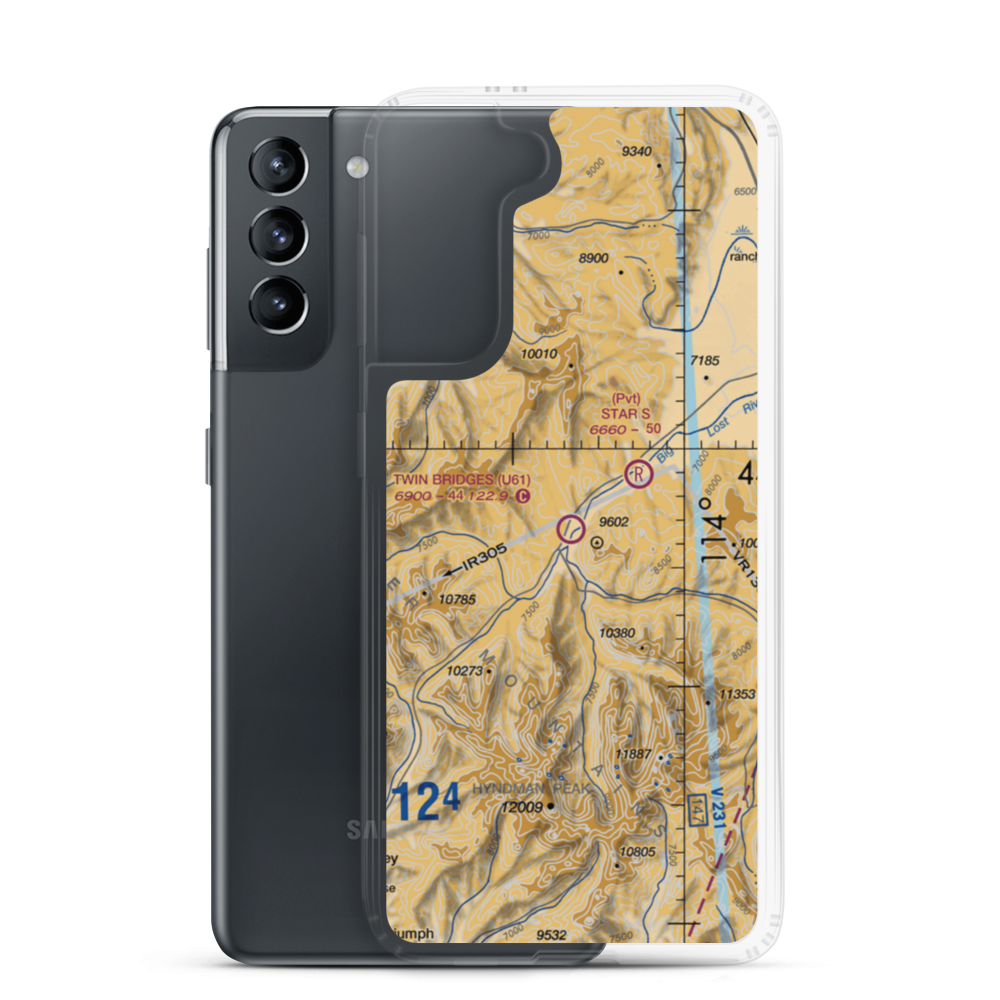 Twin Bridges Airport (U61) VFR Sectional Samsung Case Samsung Galaxy S21 model shown